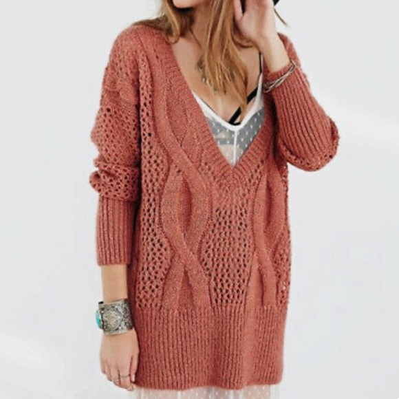 Urban Outfitters Sweaters - Kimchi Blue | Urban Outfitters Kate Deep V Neck Mohair Open Knit Tunic Sweater